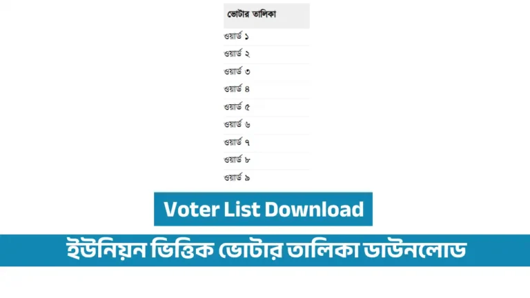 ভোটার লিস্ট বের করার নিয়ম